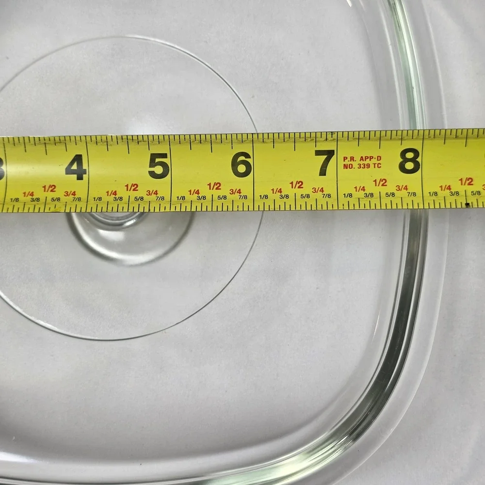 Pyrex Replacement Lid 8 Inch Clear Vintage Square Glass Casserole Cover